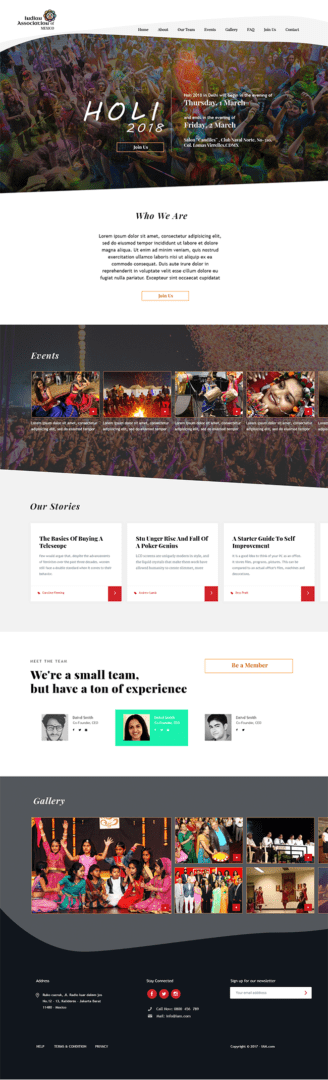 Indian association of Mexico website design
